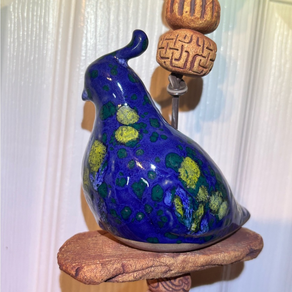 3 Birds of a Feather Quail Wind Chime ,All Ceramic Decor.